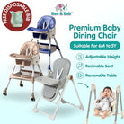 Baby Dining High Chair | Adjustable height Multifunctional Portable Eating Safety Toddler Chair - Boo & Bub