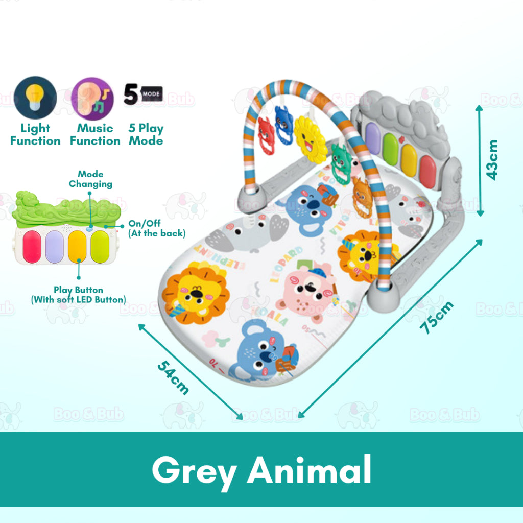 Music Baby Gym Piano Play Mat | Infant Crawling Activity Bed Toddler Exercise Fitness Rattle | Tilam Mainan Bayi - Boo & Bub