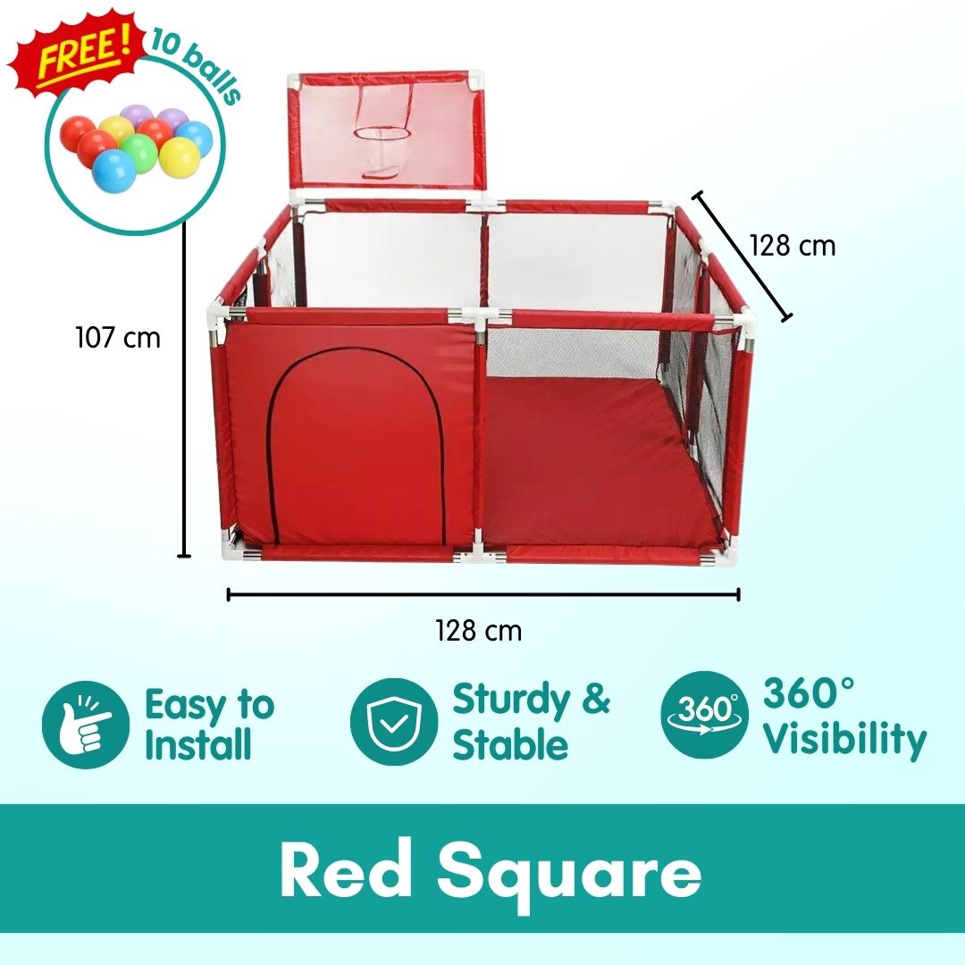 Children's Playpen Fench | Baby Toddler Children Net Playground Hexagon Barrier Baby Child Safety Kids Ocean Ball - Boo & Bub