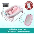 Baby Foldable Bath Tub | Non-Slip Thermometer Bathtub Baby Swim Tubs Bath Body Wash Portable Safe Kid - Boo & Bub