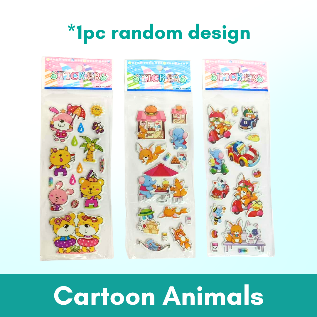 1pc 3D Cartoon Bubble Sticker for Kids (Stiker Kanak Kanak) - Boo & Bub