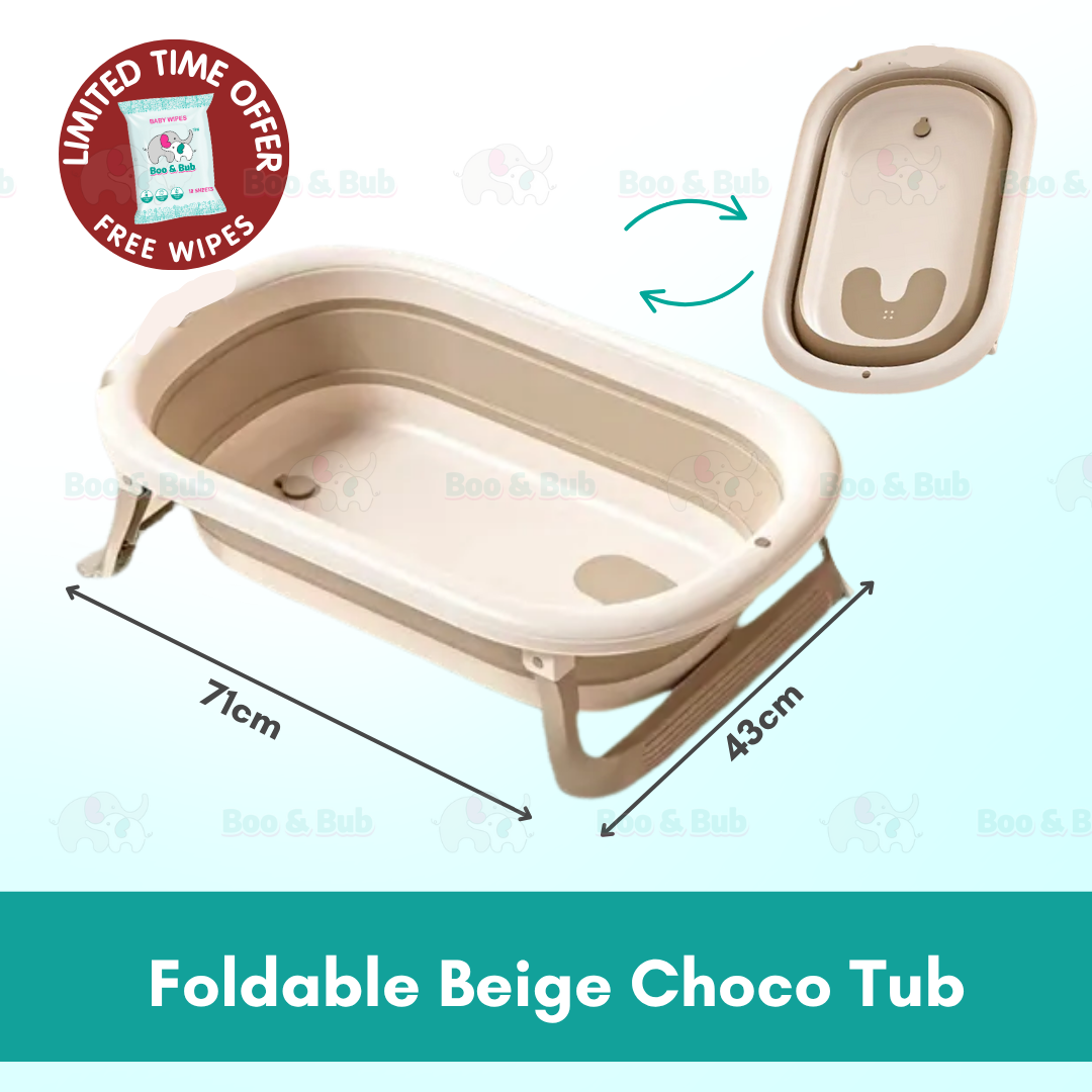 Baby Foldable Bath Tub | Non-Slip Thermometer Bathtub Baby Swim Tubs Bath Body Wash Portable Safe Kid - Boo & Bub