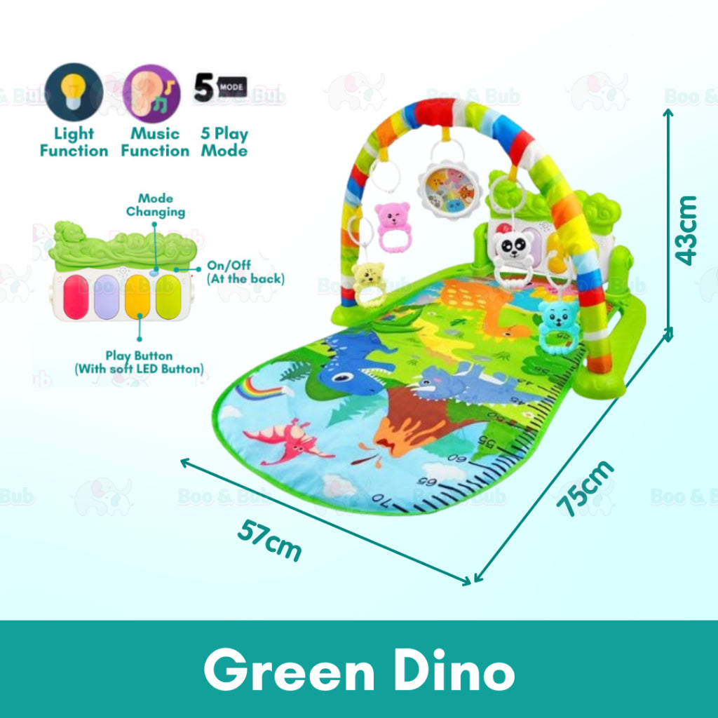 Music Baby Gym Piano Play Mat | Infant Crawling Activity Bed Toddler Exercise Fitness Rattle | Tilam Mainan Bayi - Boo & Bub