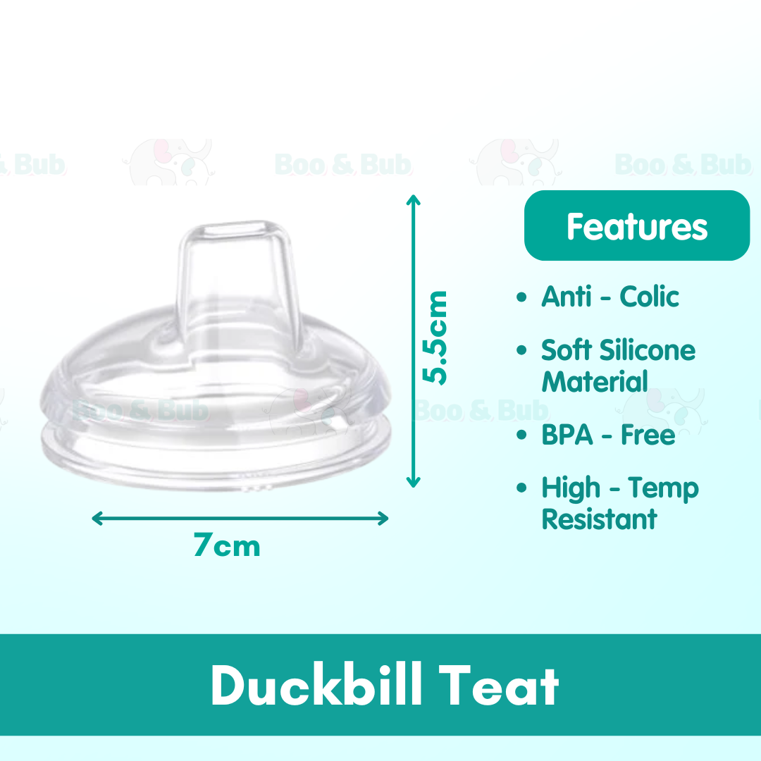 Boo&Bub Silicone Baby Bottle Wide-neck Anti-flatulence Bayi Botol Susu with straw BPA FREE - Boo & Bub