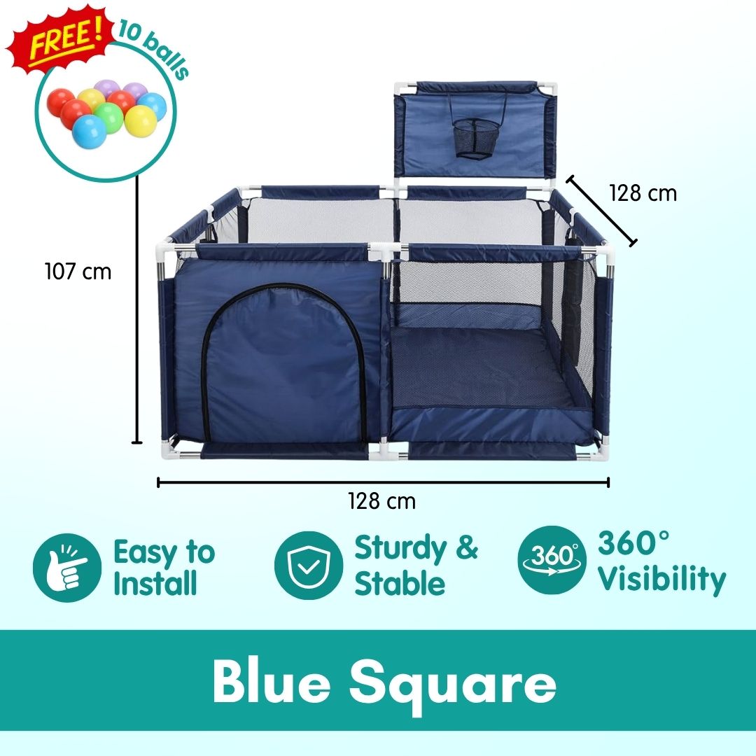 Children's Playpen Fench | Baby Toddler Children Net Playground Hexagon Barrier Baby Child Safety Kids Ocean Ball - Boo & Bub