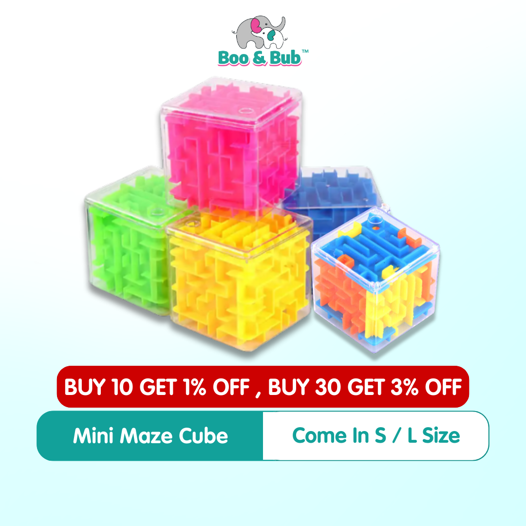 3D Mini Maze Cube | Magic Cube Puzzle Rubic Early Learning Montessorr Toys Rolling Ball Toys For Children - Boo & Bub