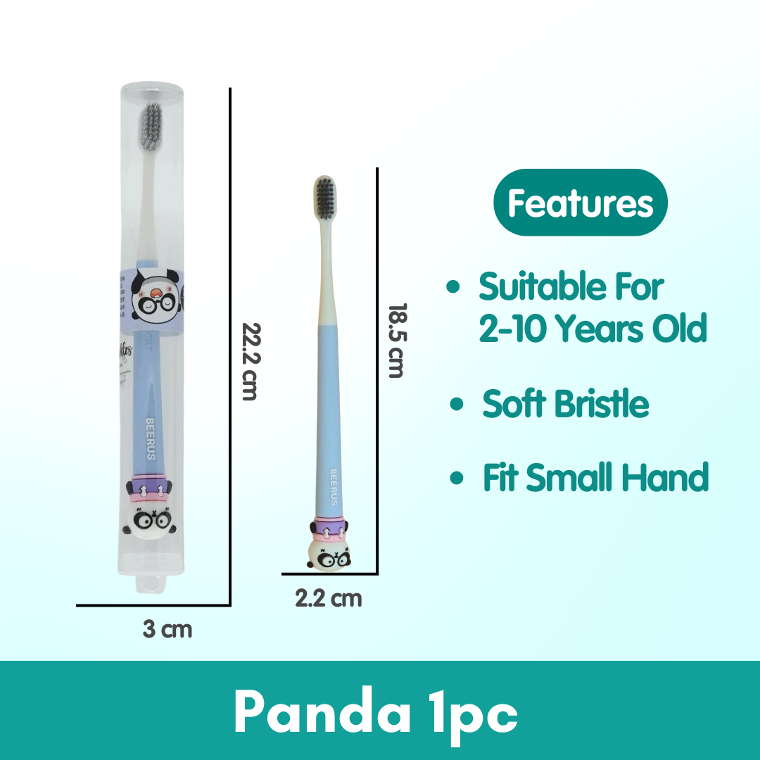 Cartoon Kid Toothbrush | Baby Cleaning Teether Dental Oral Hygiene Care Anti Slide Handle Tooth Brush - Boo & Bub