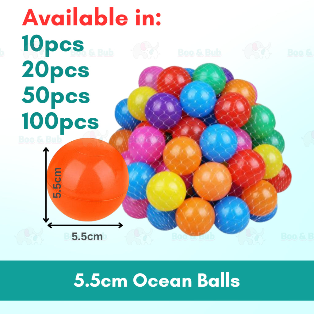 50/100 pcs Ocean Balls | Eco-Friendly Colorful Plastic Ball Funny Baby Kid Swim Pit Toy Water Pool Ocean Wave Ball - Boo & Bub