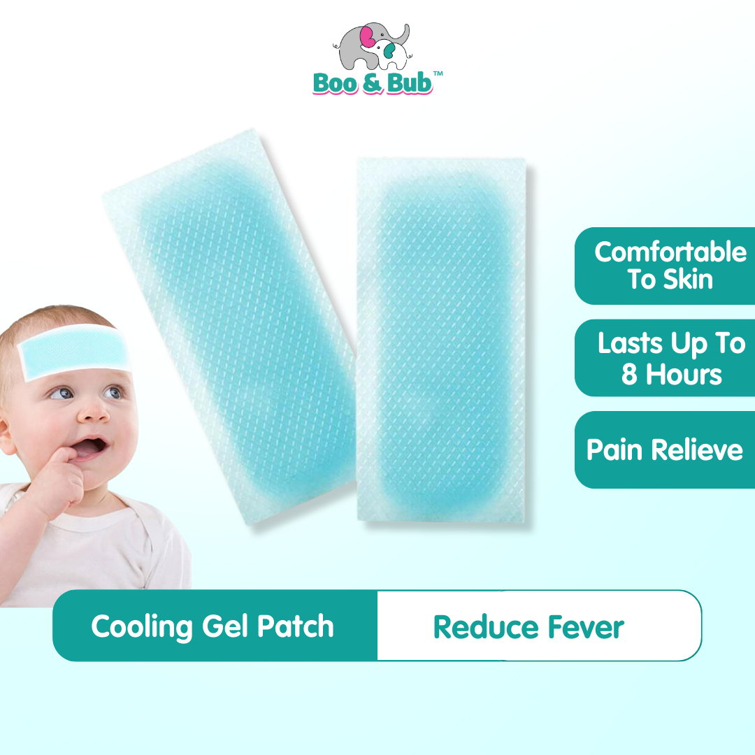 FAST Cooling Gel Patches | Baby Adult kid Fever Patch Plaster Migraine Headache Pad Lower Temperature Ice Gel Hydrogel - Boo & Bub