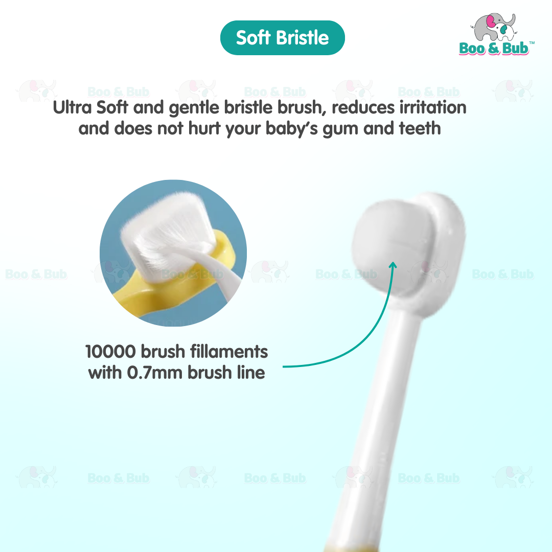 Cartoon Kid Toothbrush | Baby Cleaning Teether Dental Oral Hygiene Care Anti Slide Handle Tooth Brush - Boo & Bub