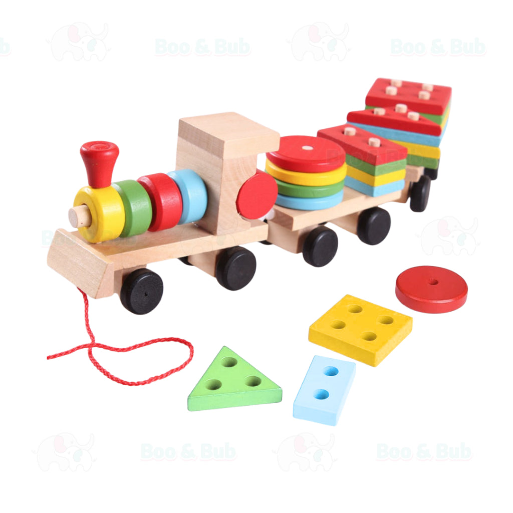 Wooden Educational Toys Kids Early Learning Montessori Building Blocks | mainan edukasi - Boo & Bub