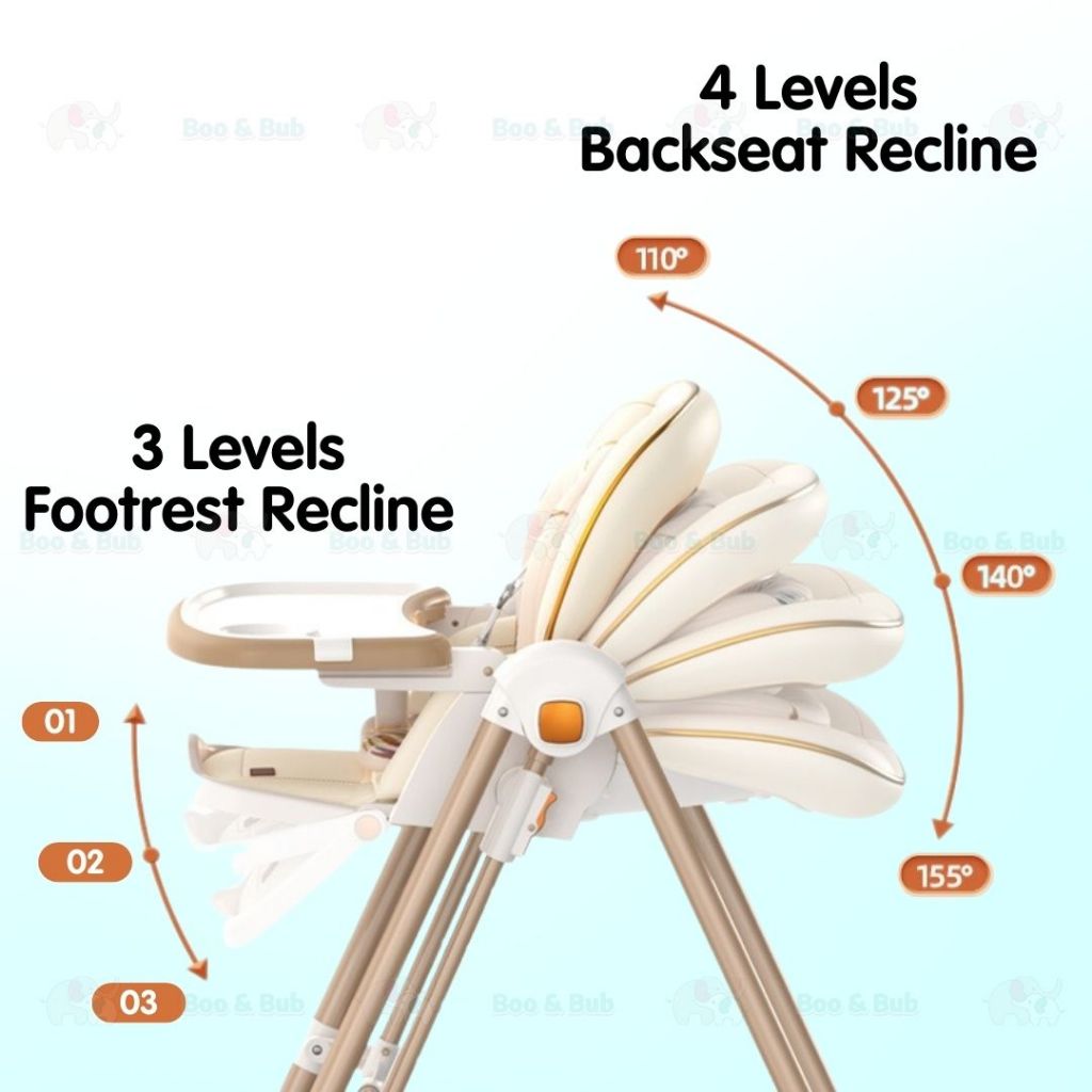 Baby Dining High Chair | Adjustable height Multifunctional Portable Eating Safety Toddler Chair - Boo & Bub