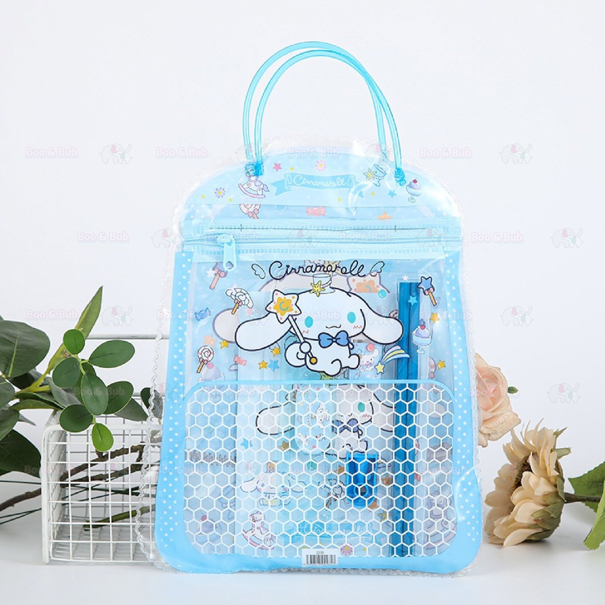 Kids Cartoon Stationery Gift Set in tote Goodies Bag | Birthday Christmas Gift 学生文具套礼物 Alat Tulisan - Boo & Bub