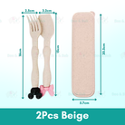 Wheat Cutlery | Bamboo Tableware For Children Travel Cutlery Chopsticks Spoon Kit Gift Dinnerware Set - Boo & Bub
