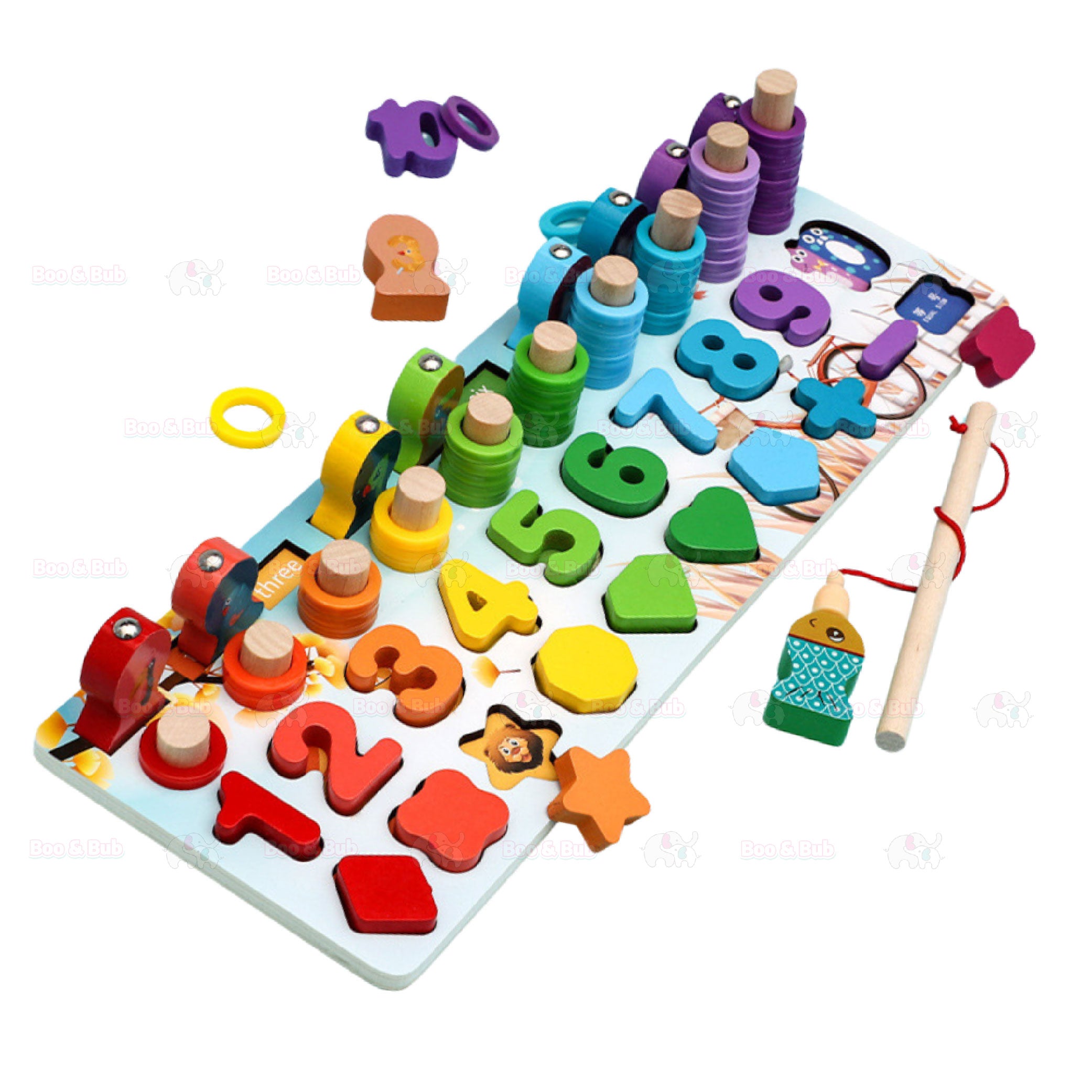 Kids Matching Wooden Board Puzzle Toy Montessori Alphabet Letter Number board - Boo & Bub