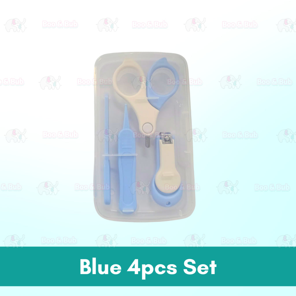 4pcs Newborn Baby Nail Care Set Kit | Cute Infant Finger Trimmer Scissors Nail Clippers Cartoon Animal Storage - Boo & Bub