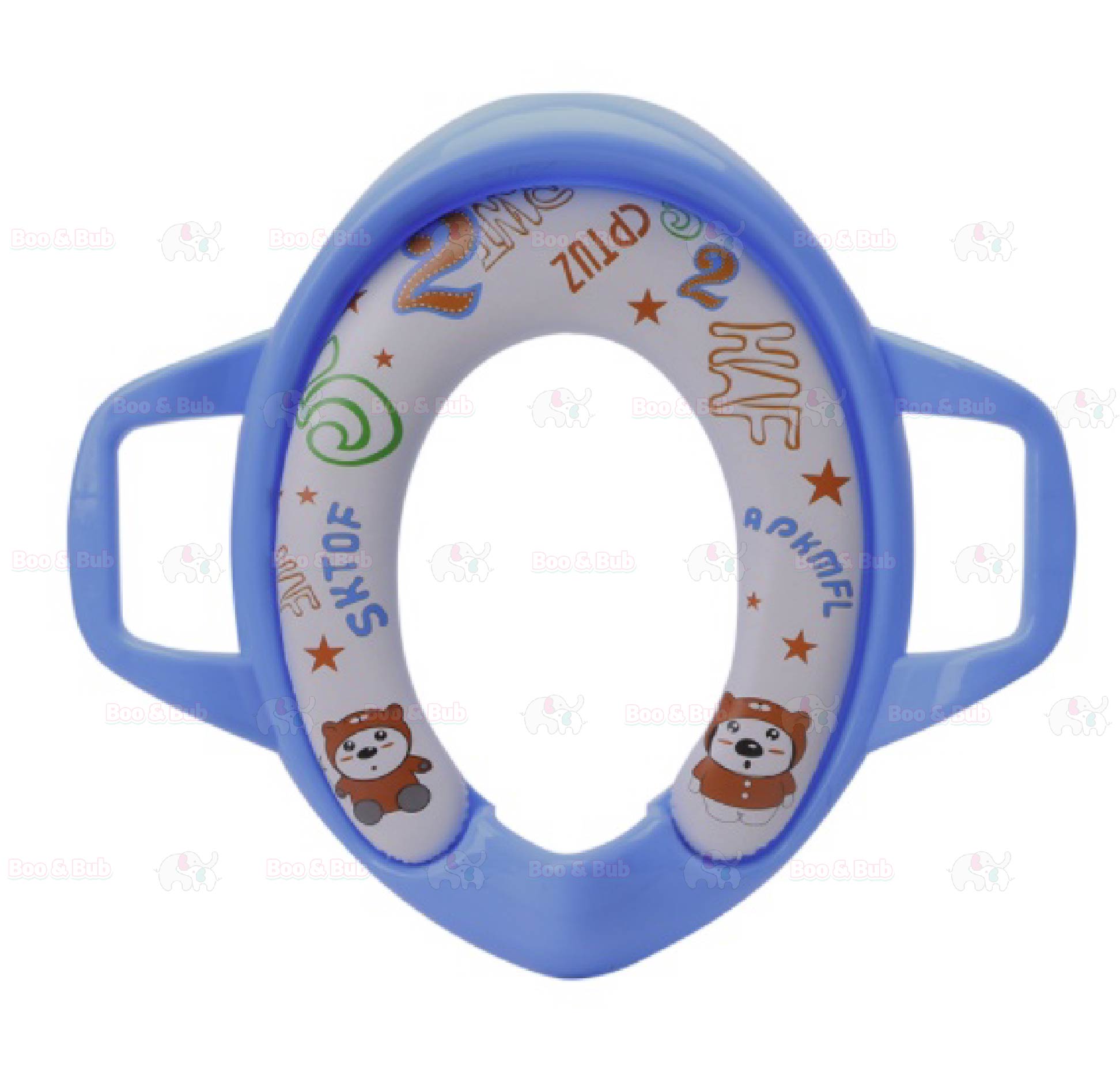 Kids Foldable Soft-Padded Cushion Toilet Training Seat With Anti-Slip Step Ladder | Potty Urinal stool training - Boo & Bub