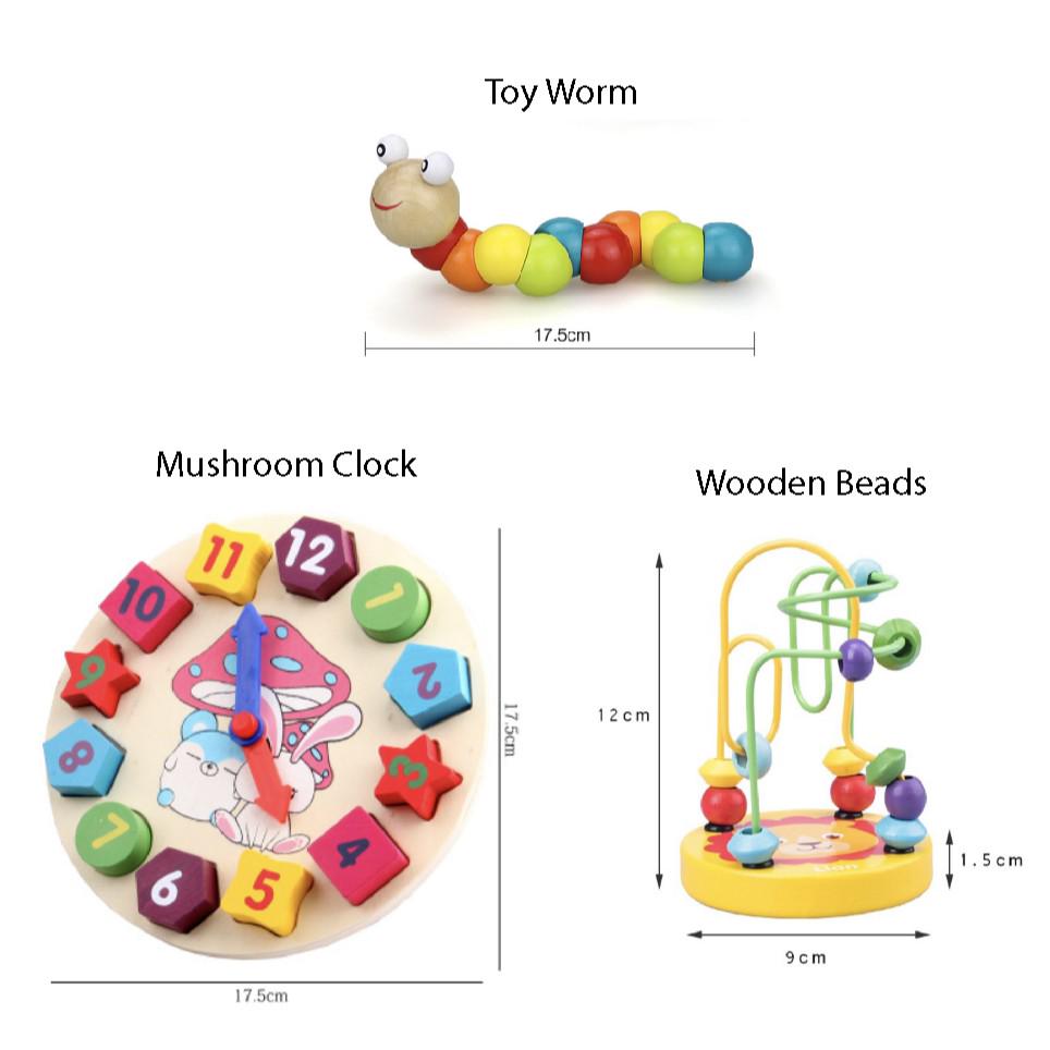 Wooden Educational Toys Kids Early Learning Montessori Building Blocks | mainan edukasi - Boo & Bub