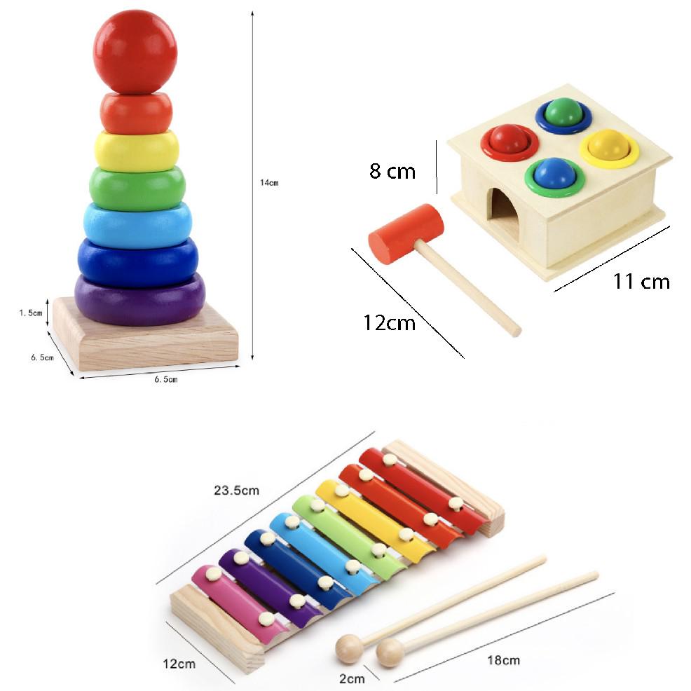 Wooden Educational Toys Kids Early Learning Montessori Building Blocks | mainan edukasi - Boo & Bub