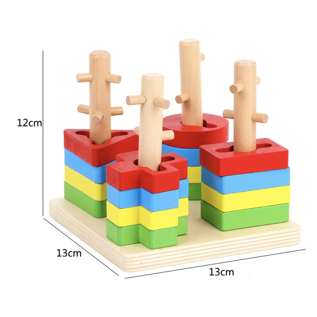 Wooden Educational Toys Kids Early Learning Montessori Building Blocks | mainan edukasi - Boo & Bub