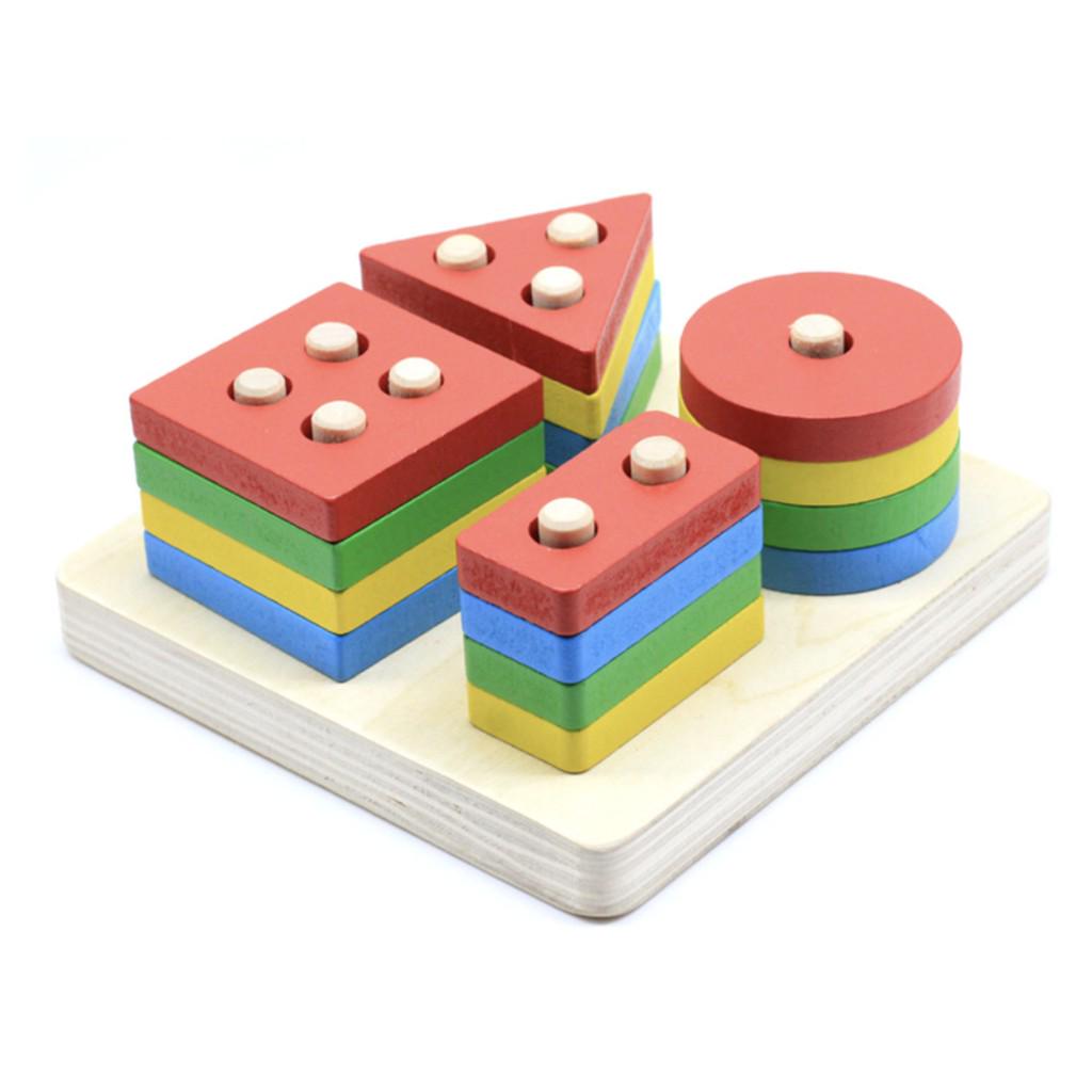 Wooden Educational Toys Kids Early Learning Montessori Building Blocks | mainan edukasi - Boo & Bub