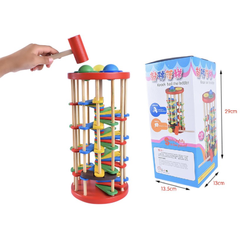 Wooden Educational Toys Kids Early Learning Montessori Building Blocks | mainan edukasi - Boo & Bub