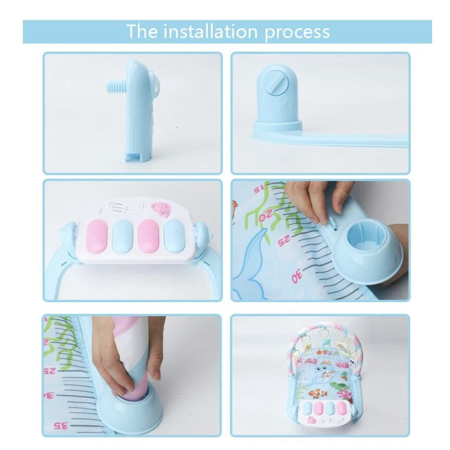 Music Baby Gym Piano Play Mat | Infant Crawling Activity Bed Toddler Exercise Fitness Rattle | Tilam Mainan Bayi - Boo & Bub