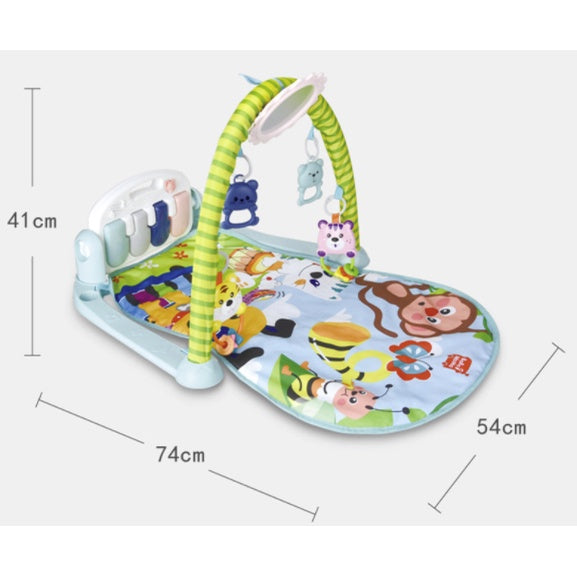 Music Baby Gym Piano Play Mat | Infant Crawling Activity Bed Toddler Exercise Fitness Rattle | Tilam Mainan Bayi - Boo & Bub
