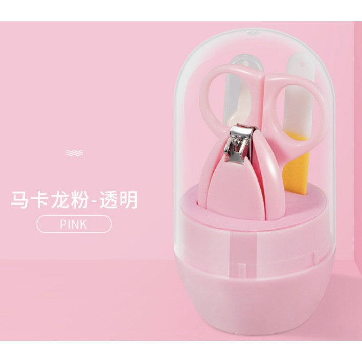 4pcs Newborn Baby Nail Care Set Kit | Cute Infant Finger Trimmer Scissors Nail Clippers Cartoon Animal Storage - Boo & Bub
