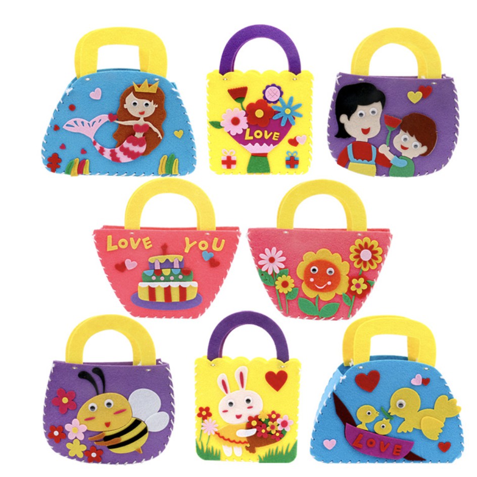 DIY EVA Cartoon Handmade Bag | Kids Children Kindergarten Art Class Felt Craft Handbag Sewing Kit - Boo & Bub