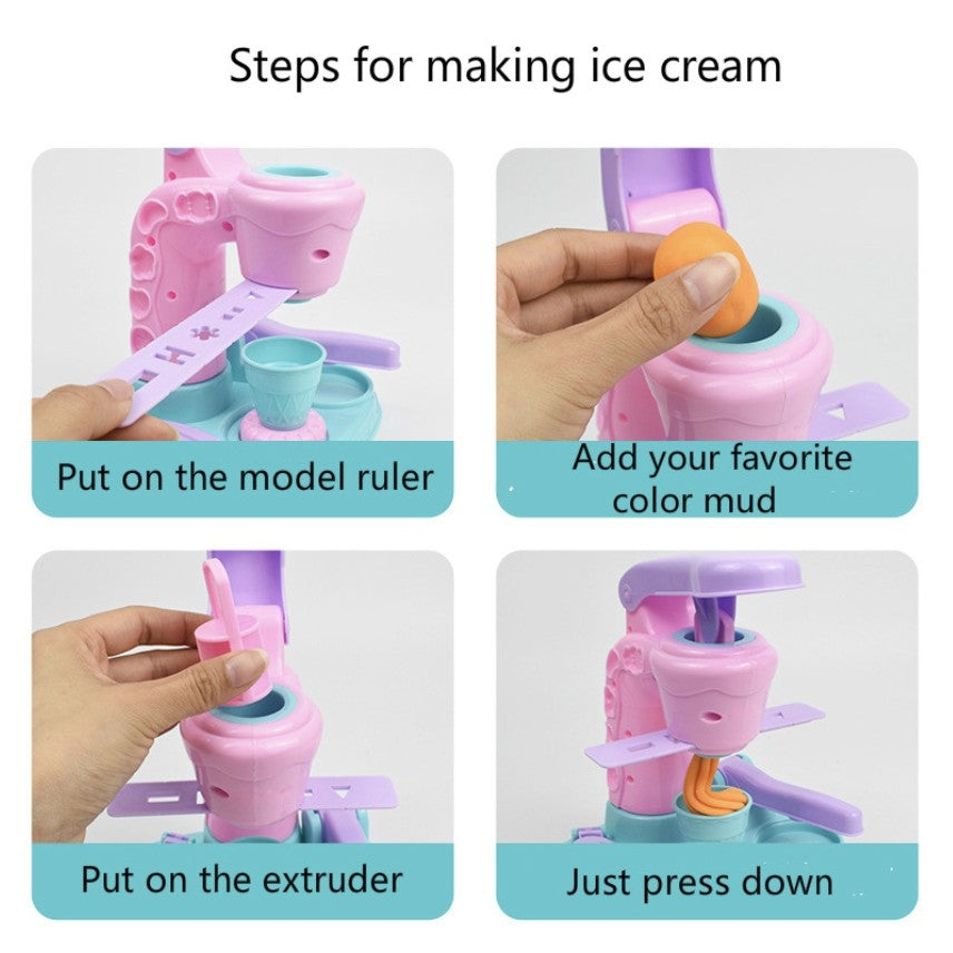 Ice Cream BBQ Burger Maker Plasticine Toy Clay  Pretend Play | Play Dough Clay Mould Noodle | Permainan Masak - Boo & Bub