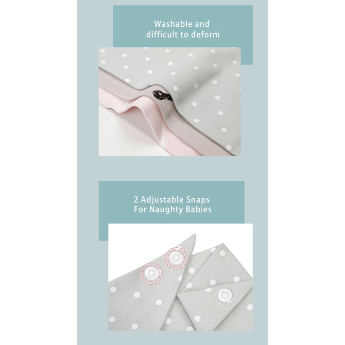 Baby Cotton Triangle Bibs | Toddler newborn Bib With Button | double layers Cartoon Character Animal Print - Boo & Bub