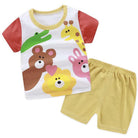 2PCS Kids Short Sleeve T-Shirt Shorts Set | Baju Budak Fashion | Boys Girls Children Clothing Summer Wear - Boo & Bub