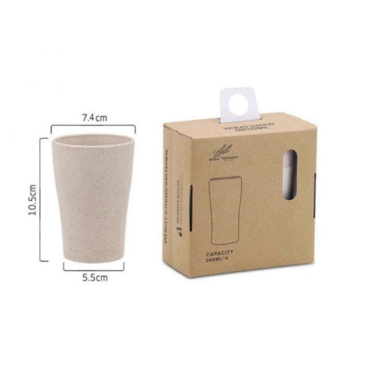 4PCS Wheat Straw Water Cup | Eco Friendly Coffee Plastic Cup Drinking Glass Kids Cups Reusable Bright cawan - Boo & Bub