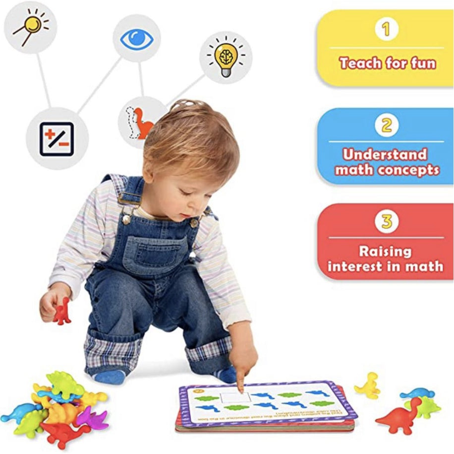 Counting Cognitive Toy | Early Education Montensorri Color Classification Card Soft Dinosaur Animal Vehicle Toys - Boo & Bub