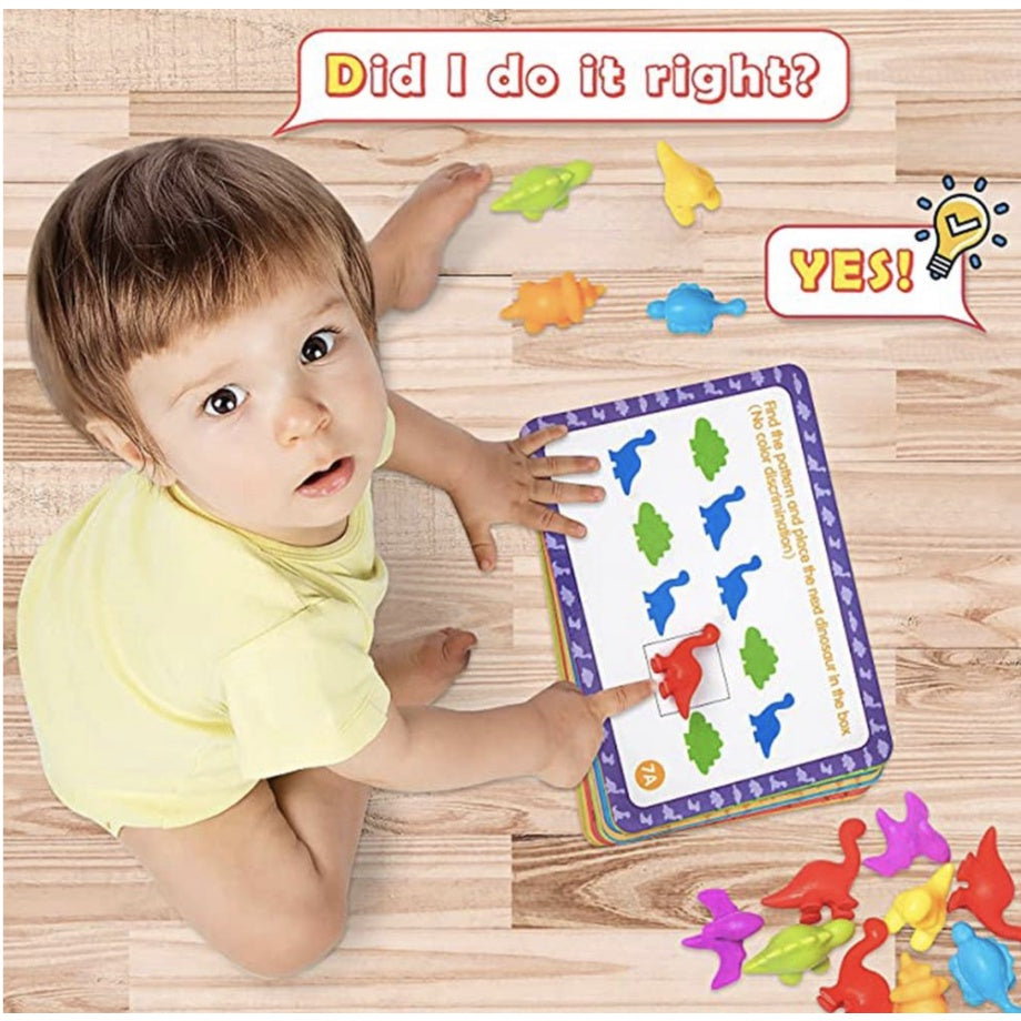 Counting Cognitive Toy | Early Education Montensorri Color Classification Card Soft Dinosaur Animal Vehicle Toys - Boo & Bub