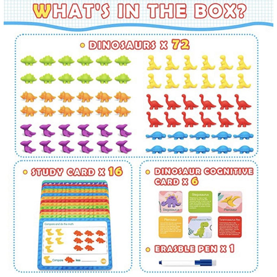 Counting Cognitive Toy | Early Education Montensorri Color Classification Card Soft Dinosaur Animal Vehicle Toys - Boo & Bub