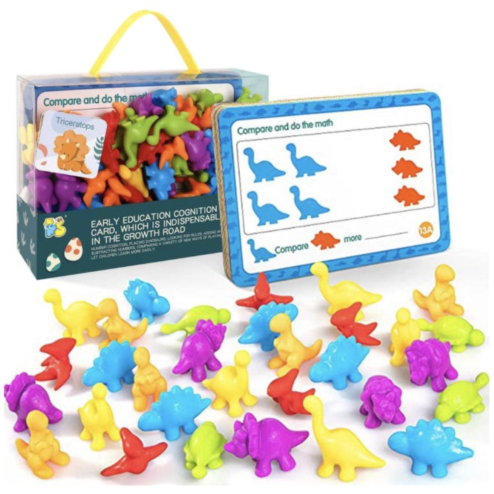 Counting Cognitive Toy | Early Education Montensorri Color Classification Card Soft Dinosaur Animal Vehicle Toys - Boo & Bub