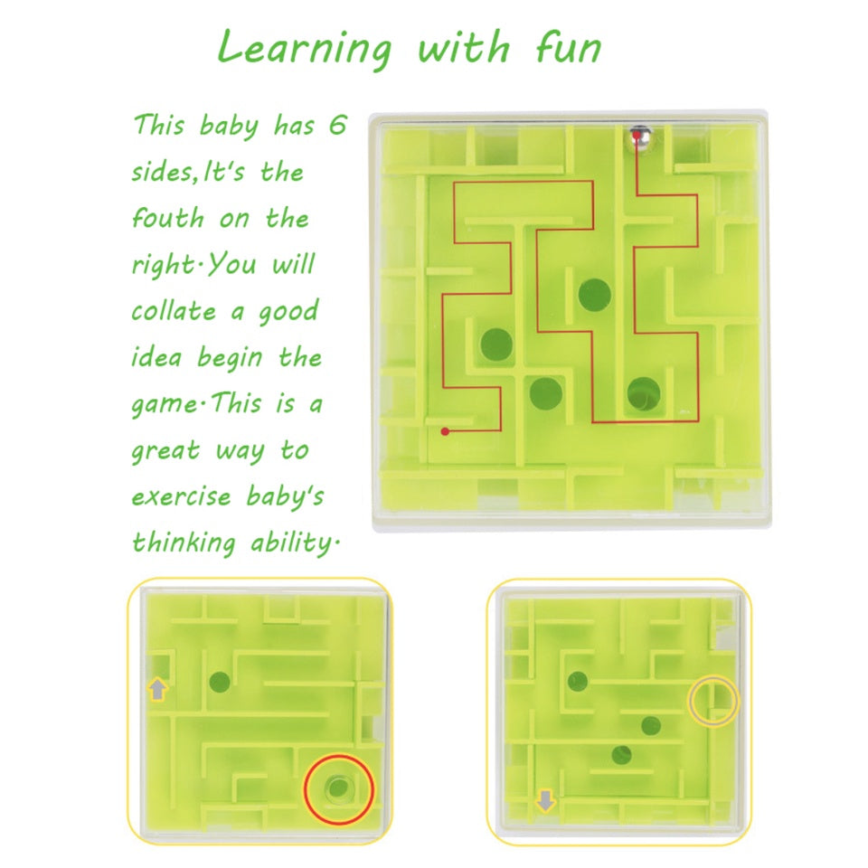 3D Mini Maze Cube | Magic Cube Puzzle Rubic Early Learning Montessorr Toys Rolling Ball Toys For Children - Boo & Bub