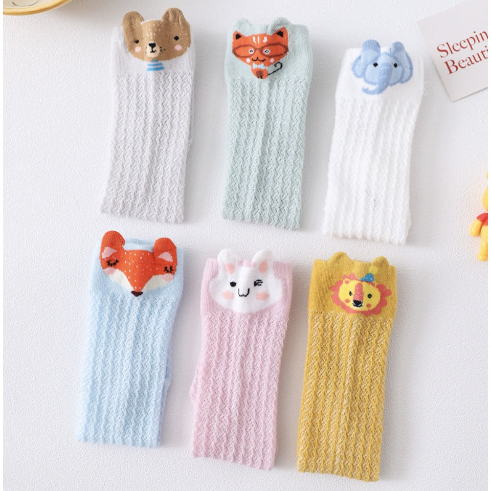 Cute Cartoon Long Socks | Cotton Socks Mosquito-proof Stockings Animal Baby Cotton Socks Knee High Long Leg Warmers - Boo & Bub