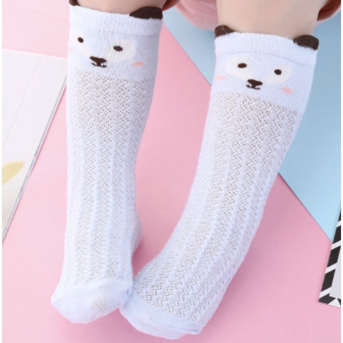 Cute Cartoon Long Socks | Cotton Socks Mosquito-proof Stockings Animal Baby Cotton Socks Knee High Long Leg Warmers - Boo & Bub