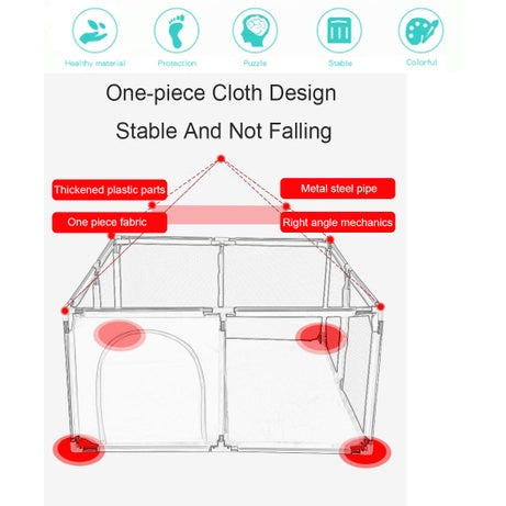 Children's Playpen Fench | Baby Toddler Children Net Playground Hexagon Barrier Baby Child Safety Kids Ocean Ball - Boo & Bub