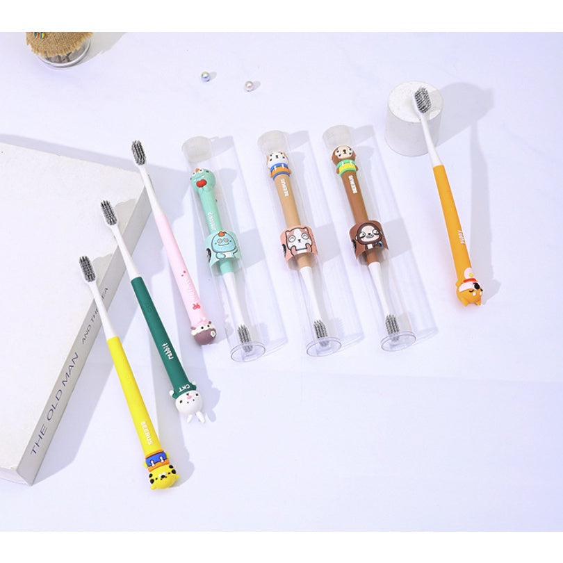 Cartoon Kid Toothbrush | Baby Cleaning Teether Dental Oral Hygiene Care Anti Slide Handle Tooth Brush - Boo & Bub