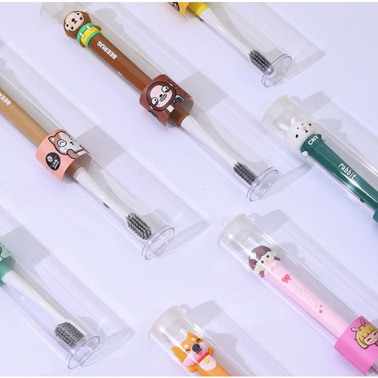 Cartoon Kid Toothbrush | Baby Cleaning Teether Dental Oral Hygiene Care Anti Slide Handle Tooth Brush - Boo & Bub