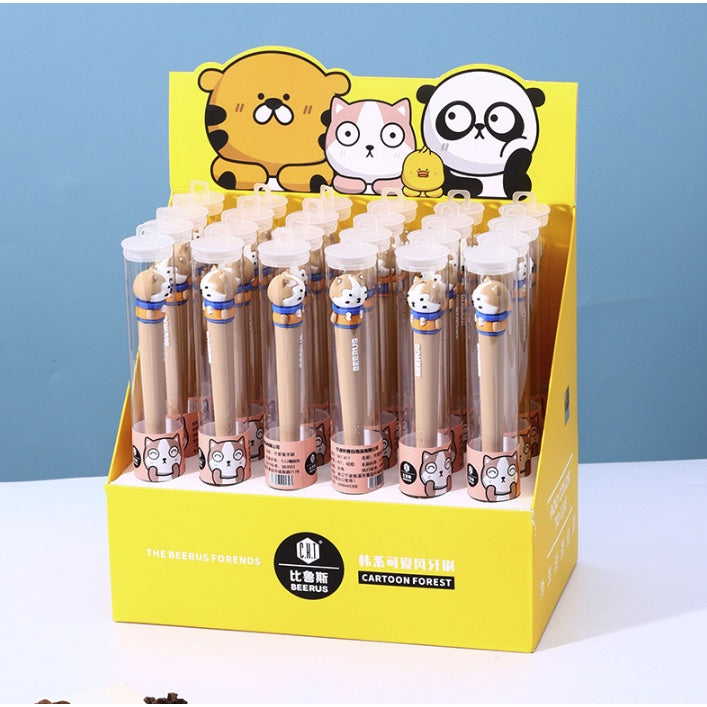 Cartoon Kid Toothbrush | Baby Cleaning Teether Dental Oral Hygiene Care Anti Slide Handle Tooth Brush - Boo & Bub