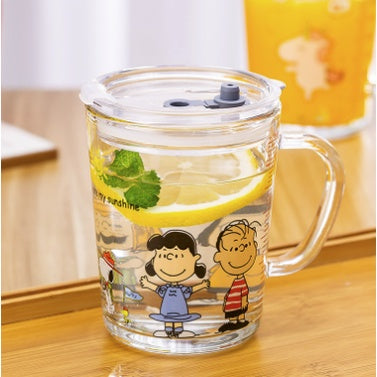 400ml Milk Cup with Cover Silicone straw | Training Glass Mug Baby Dinosaur Unicorn Water Bottle Heat-Resistant - Boo & Bub