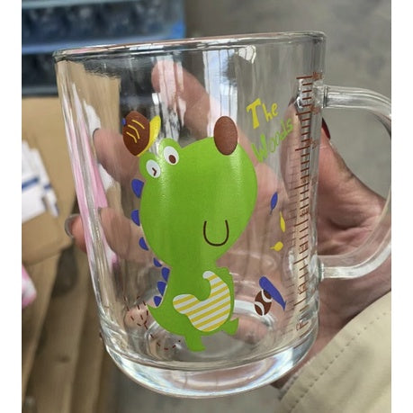 400ml Milk Cup with Cover Silicone straw | Training Glass Mug Baby Dinosaur Unicorn Water Bottle Heat-Resistant - Boo & Bub