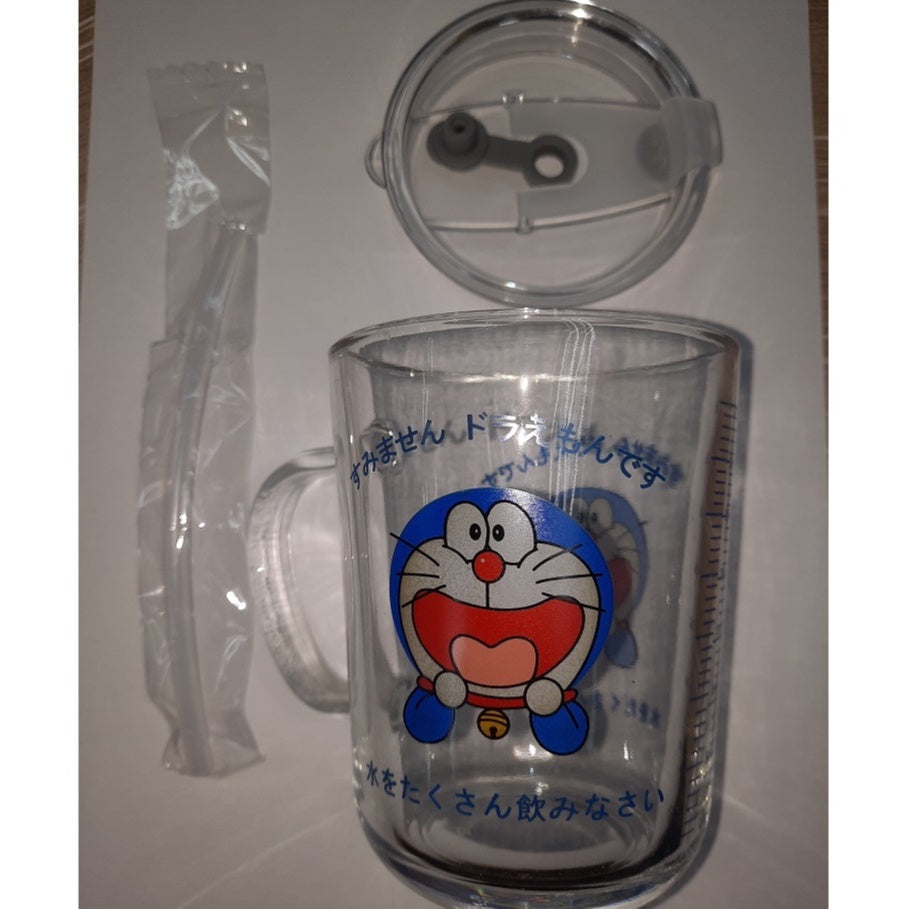 400ml Milk Cup with Cover Silicone straw | Training Glass Mug Baby Dinosaur Unicorn Water Bottle Heat-Resistant - Boo & Bub