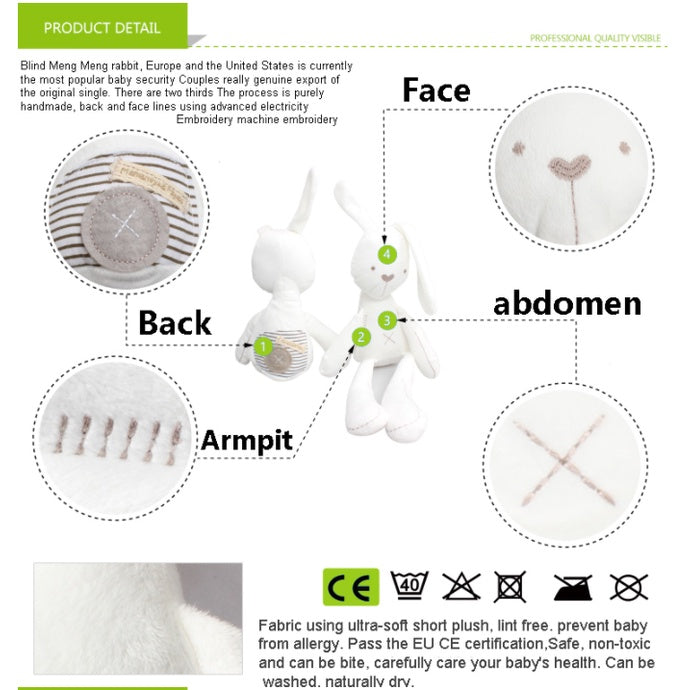 Cute Rabbit Elephant Bear Doll | Baby Soft Plush Toy | Children Bunny Sleeping Mate | Stuffed Animal Baby Toys Infant - Boo & Bub