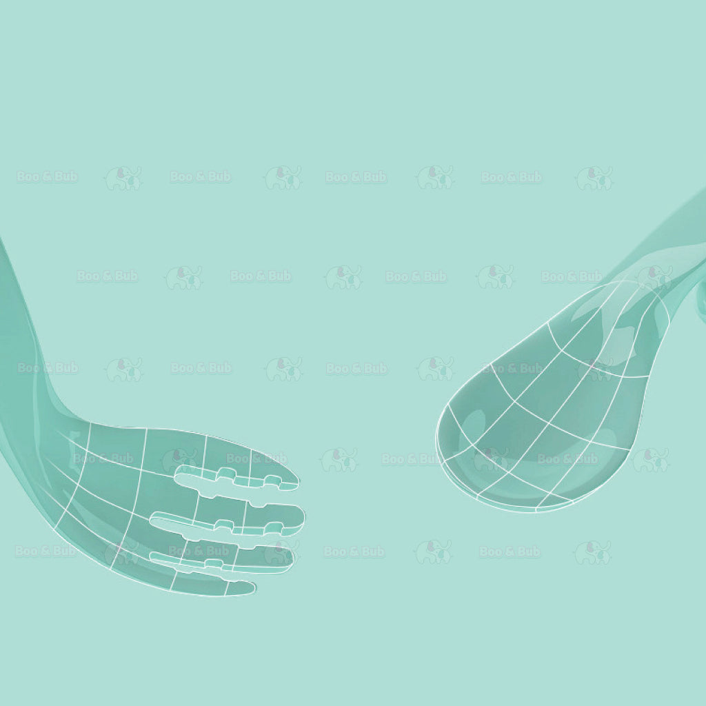 Boo&Bub Baby Curved Learning Fork Spoon (2pcs) Set with Casing Training Twisted Fork Spoon Toddler Tableware - Boo & Bub